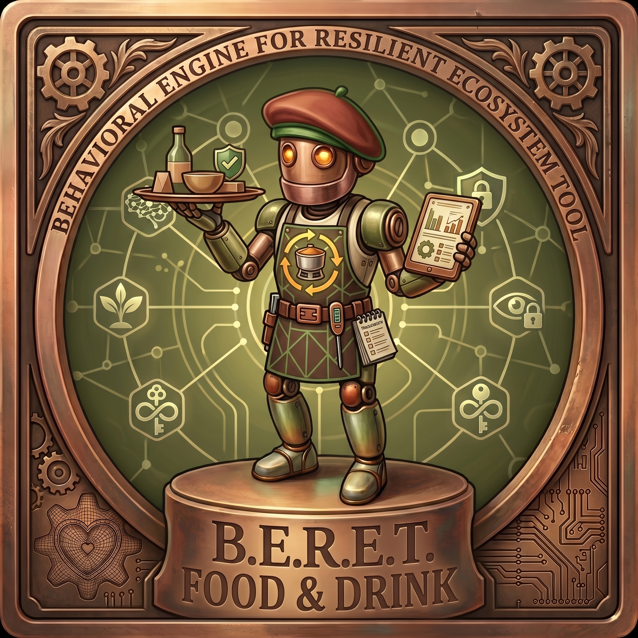 B.E.R.E.T. FOOD & DRINK BUSINESS logo