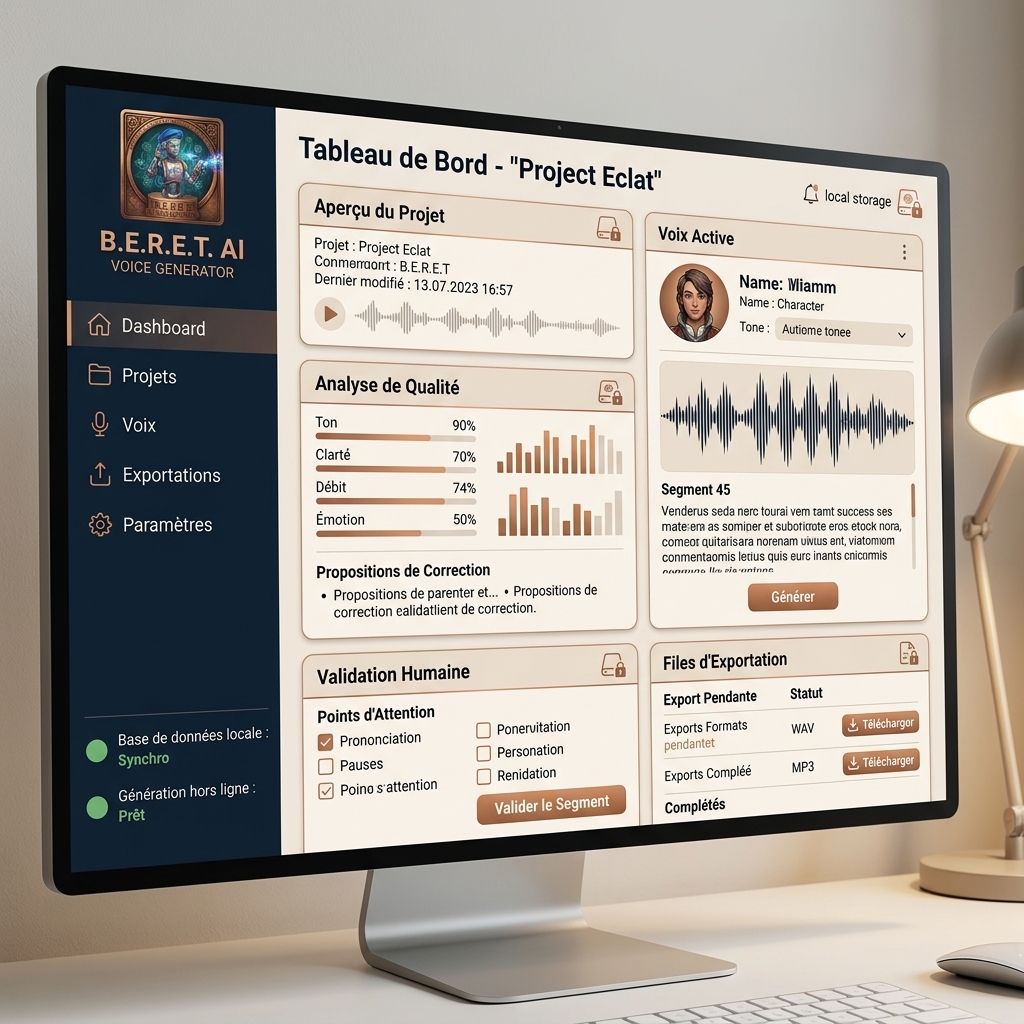 Interface B.E.R.E.T. AI VOICE GENERATOR