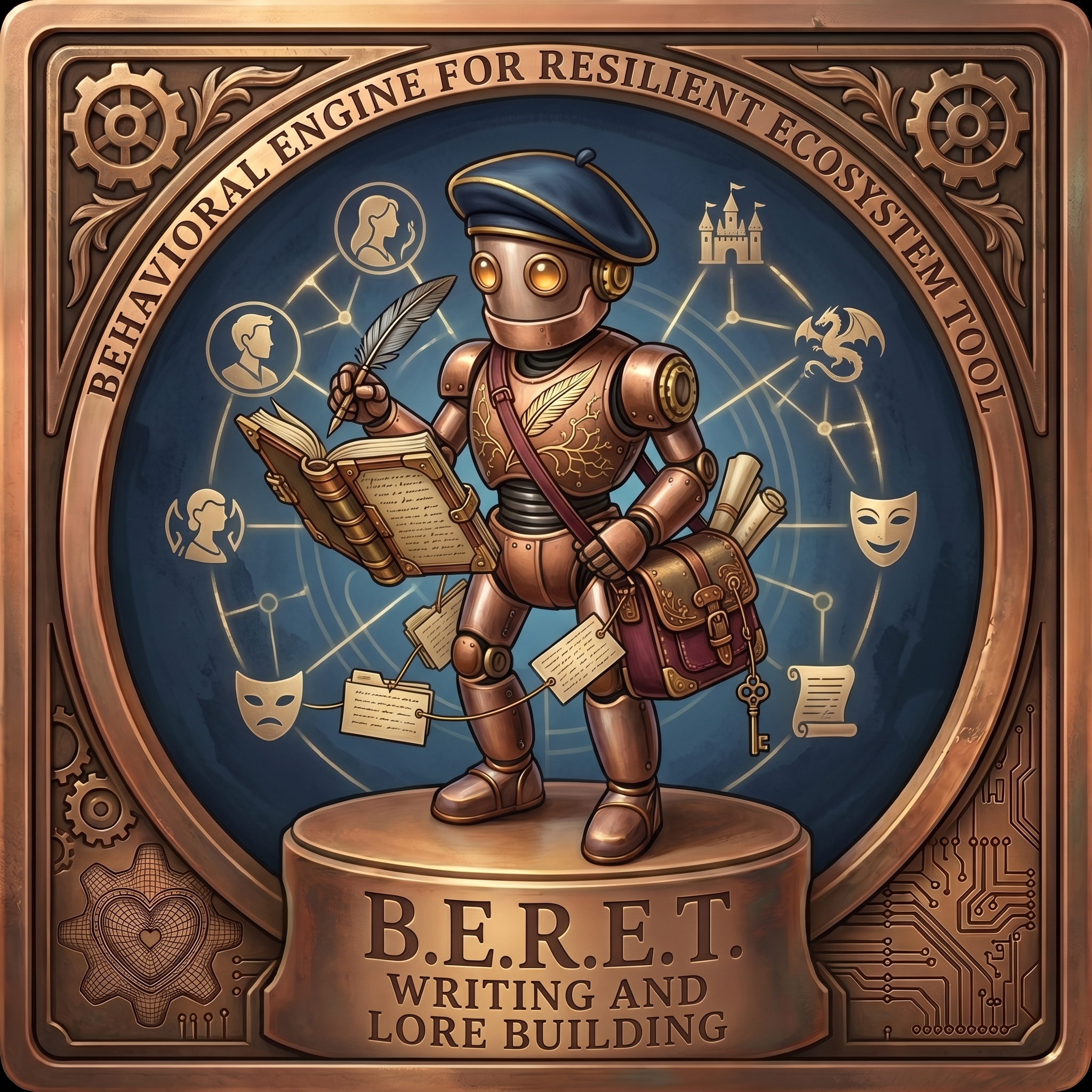 B.E.R.E.T. WRITING AND LORE BUILDING logo